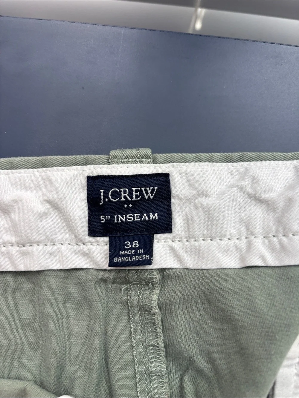 J. Crew Men’s Sage Green Flat Front Cotton Chino Shorts